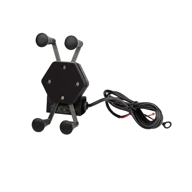 Suporte para GPS ou Celular com Carregador USB para Retrovisor (Rosca 8/10 mm)