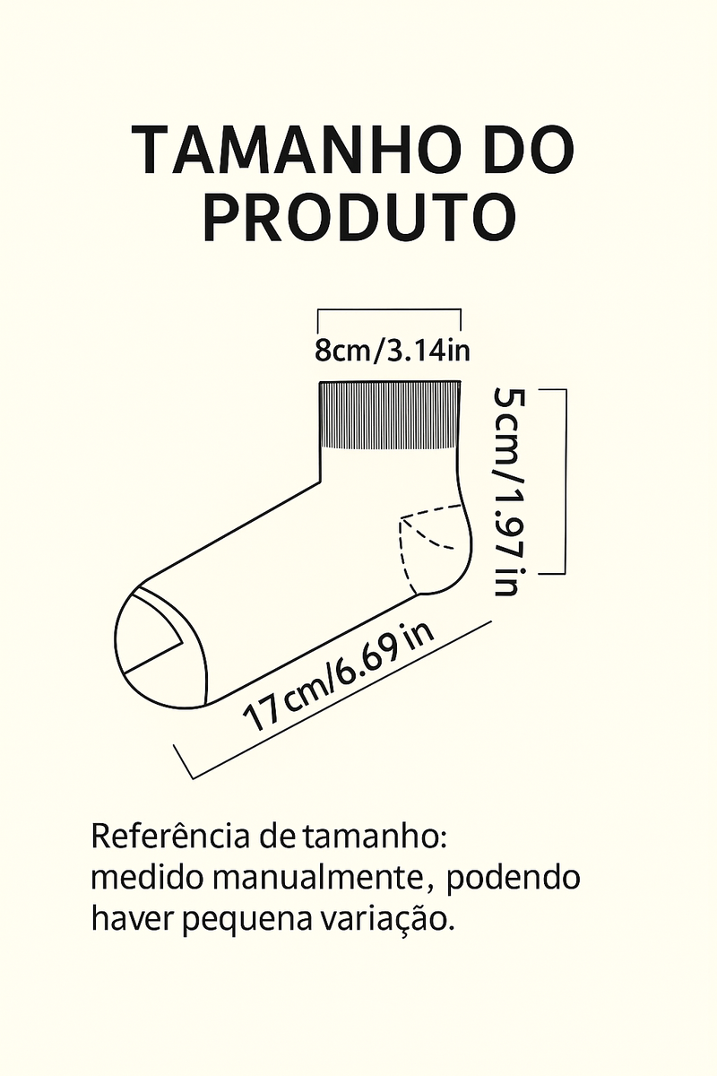 Kit 12 Pares de Meias Cano Curto